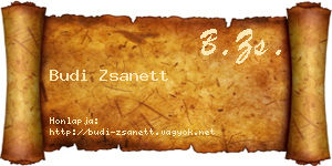 Budi Zsanett névjegykártya